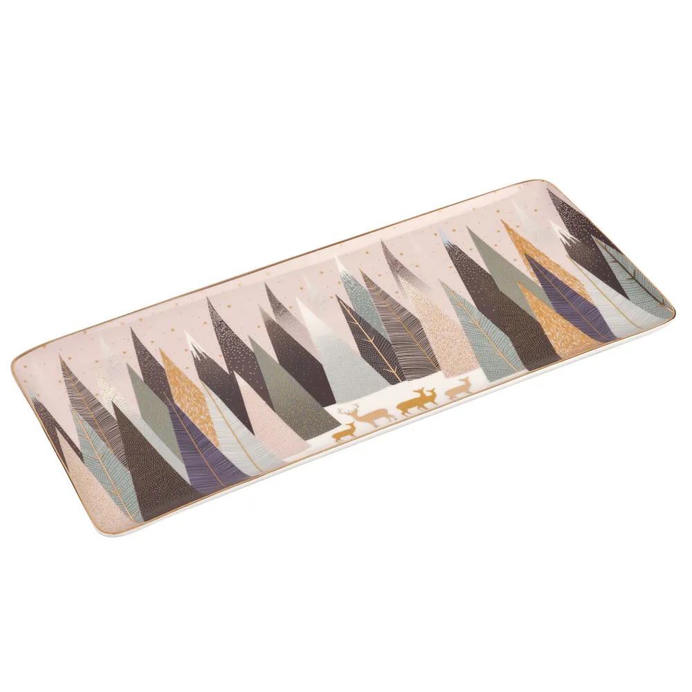 Sara Miller London Tea Trays|Sara Miller Frosted Pines Sandwich Tray