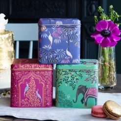 Sara Miller London Decorative Tins|Tea Tins & Storage Jars|Sara Miller India Square Caddies Set