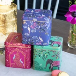 Sara Miller London Decorative Tins|Tea Tins & Storage Jars|Sara Miller India Square Caddies Set