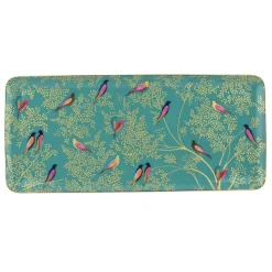Sara Miller London Trays|Tea Trays|Sara Miller Chelsea Collection Green Birds Sandwich Tray