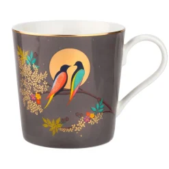 Sara Miller London Assorted Mugs|Sara Miller Chelsea Collection Dark Grey Birds Mug