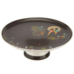 Sara Miller London Serving Plates|Sara Miller Chelsea Collection Dark Grey Footed Cake Plate