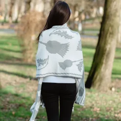 Scarves & Wraps|Scottish Thistle Shawl (Grey)