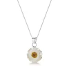 Shrieking Violet Necklaces & Pendants|Daisy White Small Round Silver Pendant Necklace