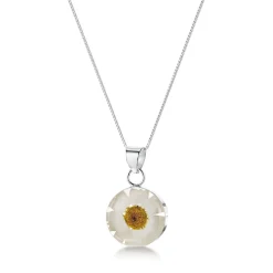 Shrieking Violet Necklaces & Pendants|Daisy White Small Round Silver Pendant Necklace