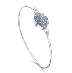 Shrieking Violet Bracelets & Bangles|Forget-Me-Not Oval Silver Bangle