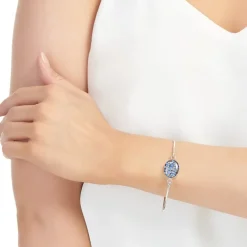Shrieking Violet Bracelets & Bangles|Forget-Me-Not Oval Silver Bangle