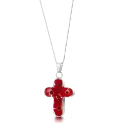 Shrieking Violet Necklaces & Pendants|Poppy Medium Cross Silver Pendant Necklace