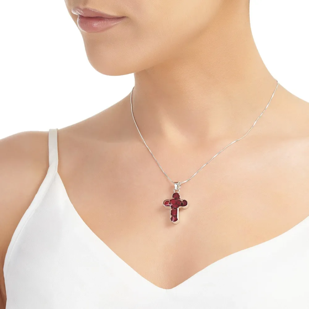 Shrieking Violet Necklaces & Pendants|Poppy Medium Cross Silver Pendant Necklace