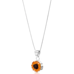 Shrieking Violet Necklaces & Pendants|Sunflower Round Silver Pendant Necklace