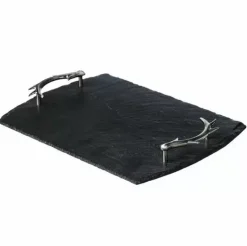 Trays|Slate Medium Serving Tray, Antler Handles