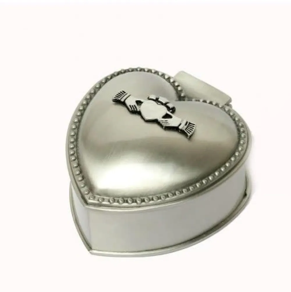 Pewter Gifts & Jewelry|Small Claddagh Heart Jewelry Box
