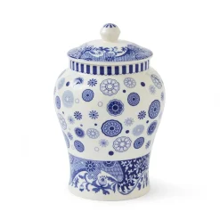 Spode Vases|Blue Italian Brocato Mini Vase