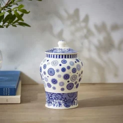 Spode Vases|Blue Italian Brocato Mini Vase