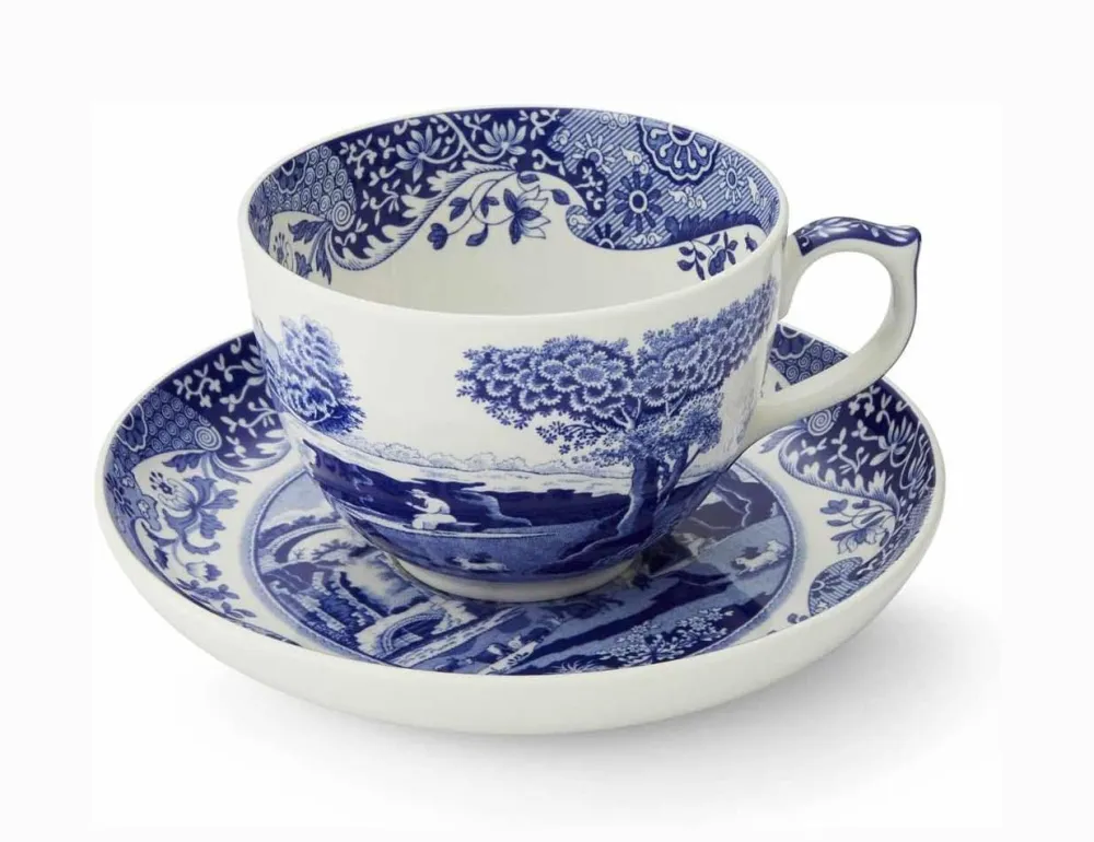 Spode Teacups & Saucers|Assorted Mugs|Blue Italian Jumbo Breakfast Cup & Saucer