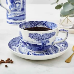Spode Teacups & Saucers|Assorted Mugs|Blue Italian Jumbo Breakfast Cup & Saucer