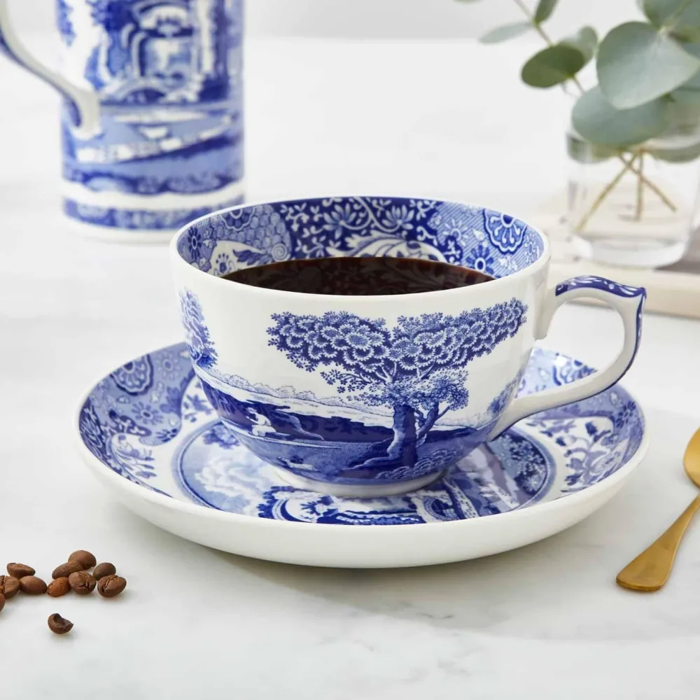 Spode Teacups & Saucers|Assorted Mugs|Blue Italian Jumbo Breakfast Cup & Saucer