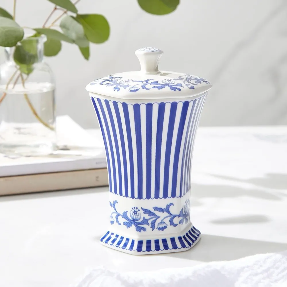 Spode Vases|Blue Italian Steccato Mini Vase