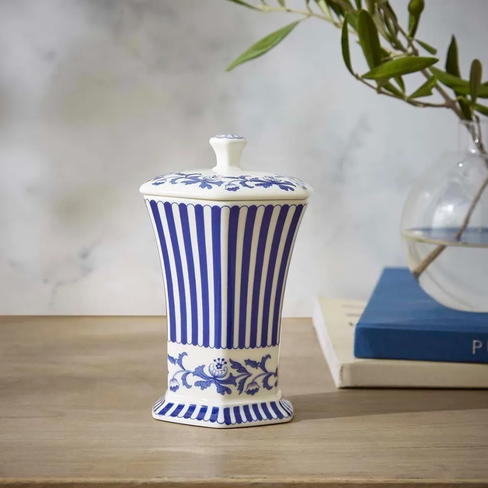 Spode Vases|Blue Italian Steccato Mini Vase
