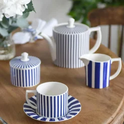 Spode Creamers & Sugar Bowls|Blue Italian Steccato Milk Jug 10oz
