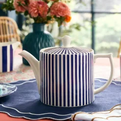 Spode Teapots|Blue Italian Steccato Teapot