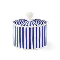 Spode Creamers & Sugar Bowls|Blue Italian Steccato Covered Sugar Bowl