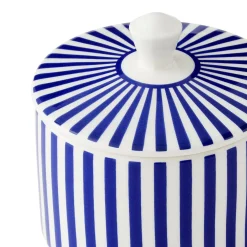 Spode Creamers & Sugar Bowls|Blue Italian Steccato Covered Sugar Bowl