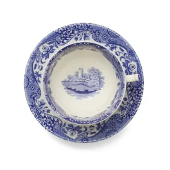 Spode Teacups & Saucers|Blue Italian Teacup & Saucer