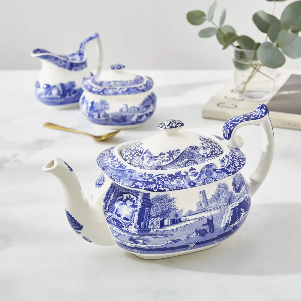 Spode Teapots|Blue Italian Teapot