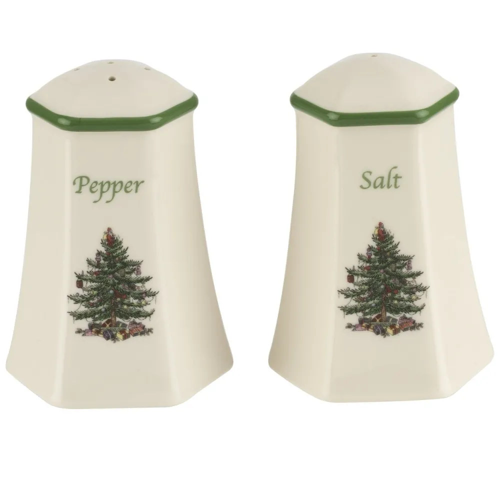 Spode Kitchen Tools|Christmas Tree Hexagonal Salt & Pepper Shaker Set