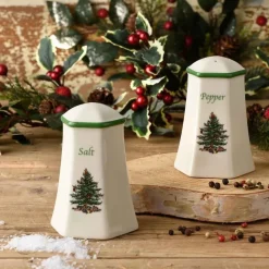 Spode Kitchen Tools|Christmas Tree Hexagonal Salt & Pepper Shaker Set