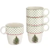Spode Assorted Mugs|Christmas Tree Polka Dot Stackable Mugs Set