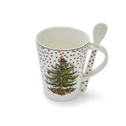 Spode Assorted Mugs|Christmas Tree Polka Dot Mug & Spoon Set