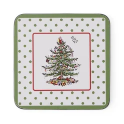 Spode Assorted Mugs|Christmas Tree Polka Dot 5 Piece Mug & Tin Set