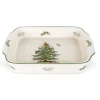 Spode Serving Plates|Christmas Tree Rectangular Handled Dish