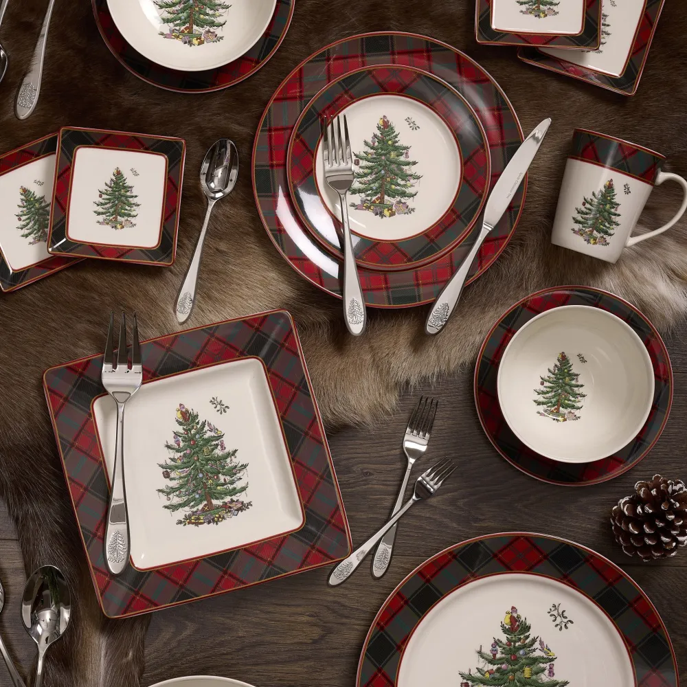 Spode Assorted Mugs|Christmas Tree Tartan Mug