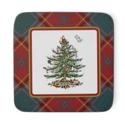 Spode Assorted Mugs|Christmas Tree Tartan 5 Piece Mug and Tin Set