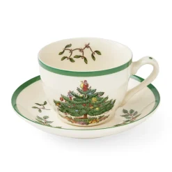 Spode Teacups & Saucers|Christmas Tree Teacup & Saucer