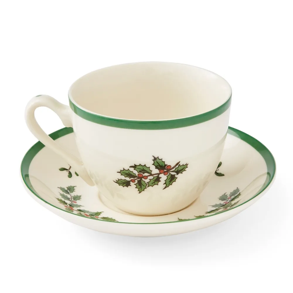 Spode Teacups & Saucers|Christmas Tree Teacup & Saucer