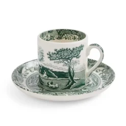 Spode Teacups & Saucers|Green Italian Espresso Cup & Saucer