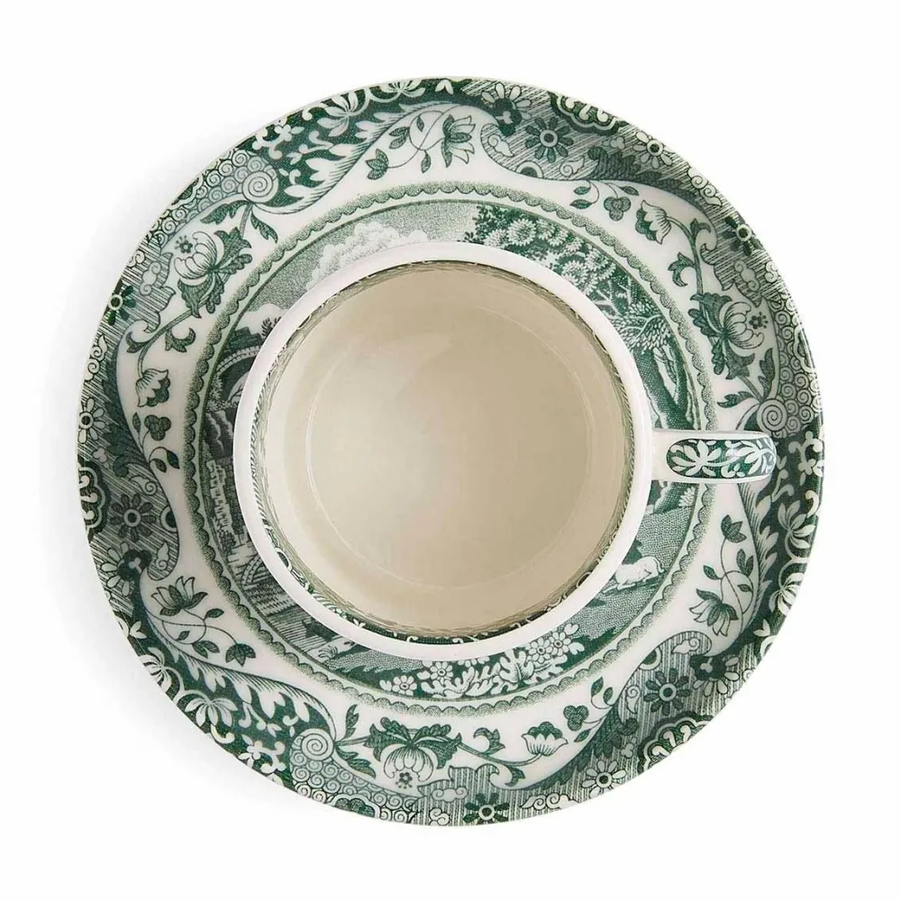 Spode Teacups & Saucers|Green Italian Espresso Cup & Saucer