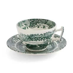 Spode Teacups & Saucers|Green Italian Teacup & Saucer