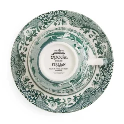Spode Teacups & Saucers|Green Italian Teacup & Saucer