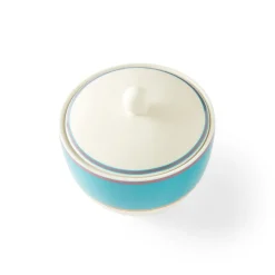 Spode Creamers & Sugar Bowls|Kit Kemp Calypso Turquoise Covered Sugar Bowl