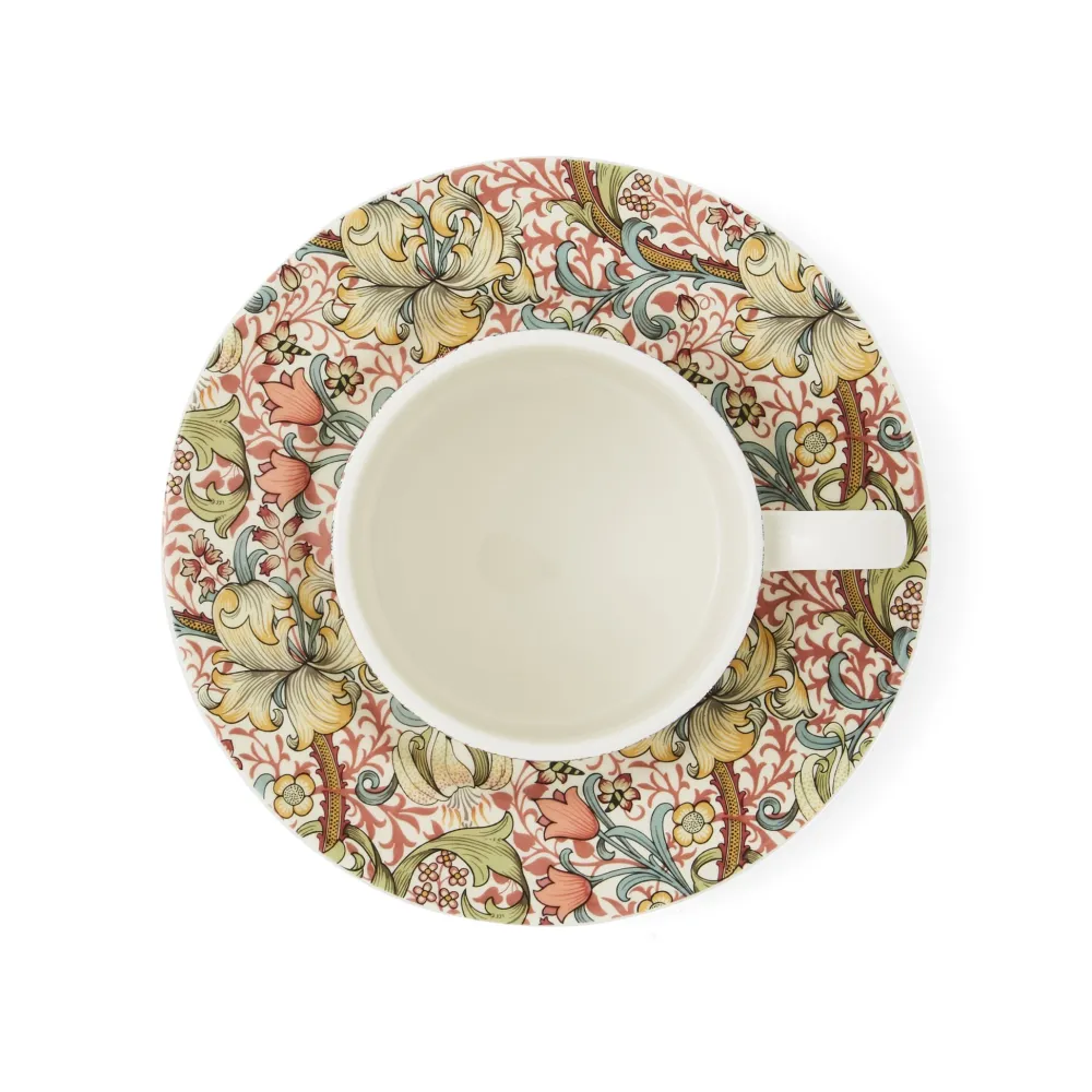 Spode Teacups & Saucers|Morris & Co. Golden Lily Teacup & Saucer