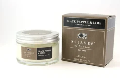 St. James of London Shaving Soaps & Cream|Black Pepper & Lime Shaving Cream Jar