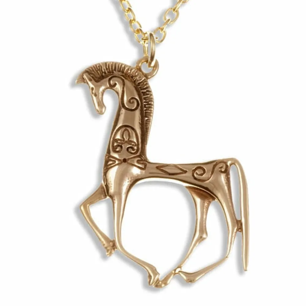 St Justin Necklaces & Pendants|Greek Horse Bronze Pendant Necklace