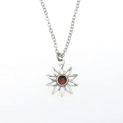 St Justin Necklaces & Pendants|Pewter Gifts & Jewelry|Sunflower Amber Pendant Necklace
