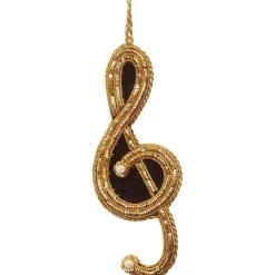 St. Nicolas St. Nicolas Ornaments|Black & Gold Treble Clef Ornament