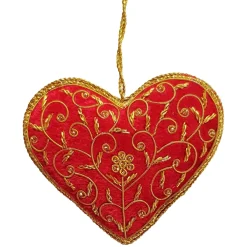 St. Nicolas St. Nicolas Ornaments|Red Velvet Floral Heart